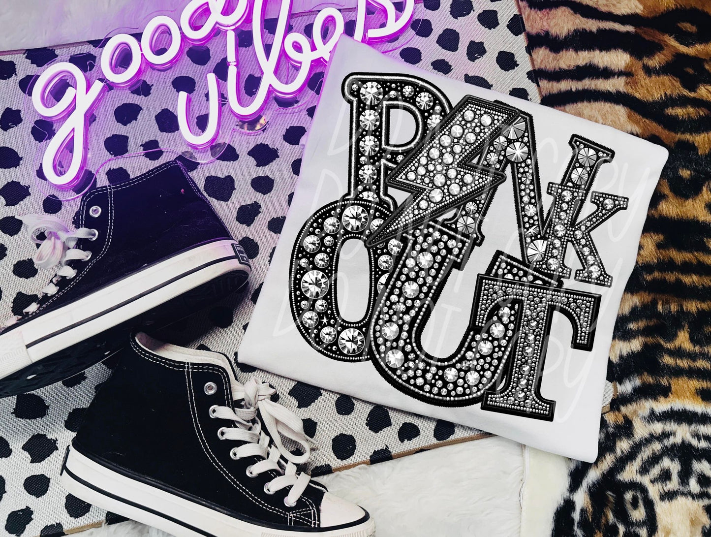 Pink Out Faux Rhinestone DTF - Texas Transfers and Designs