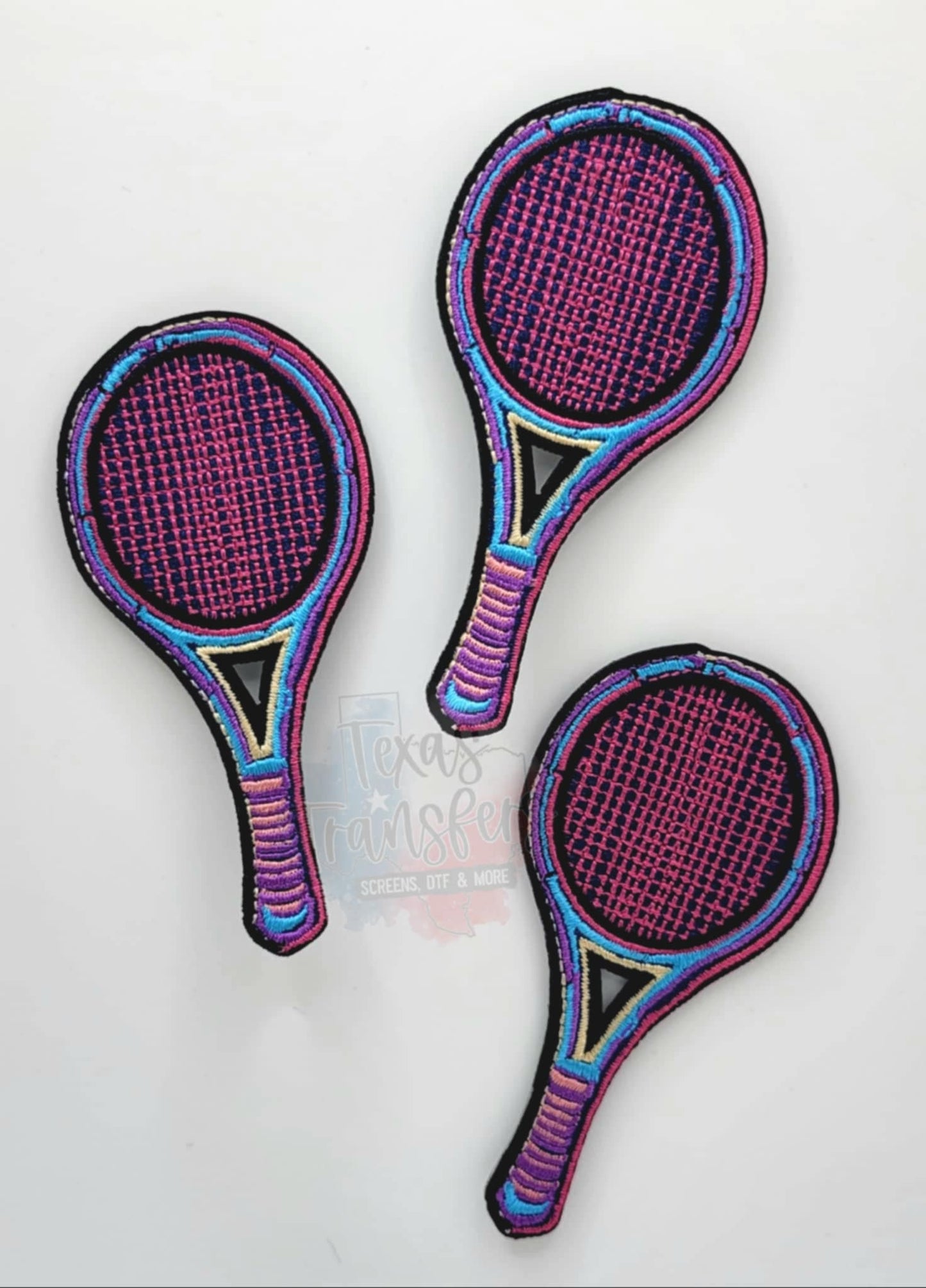 Tennis Racket Iron-On Patch - Texas Transfers and Designs