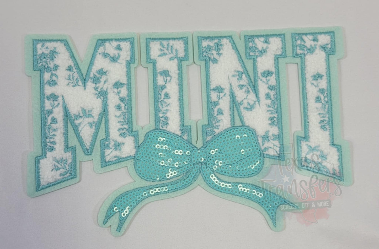 Mini Floral Auqa Iron-On Patch - Texas Transfers and Designs