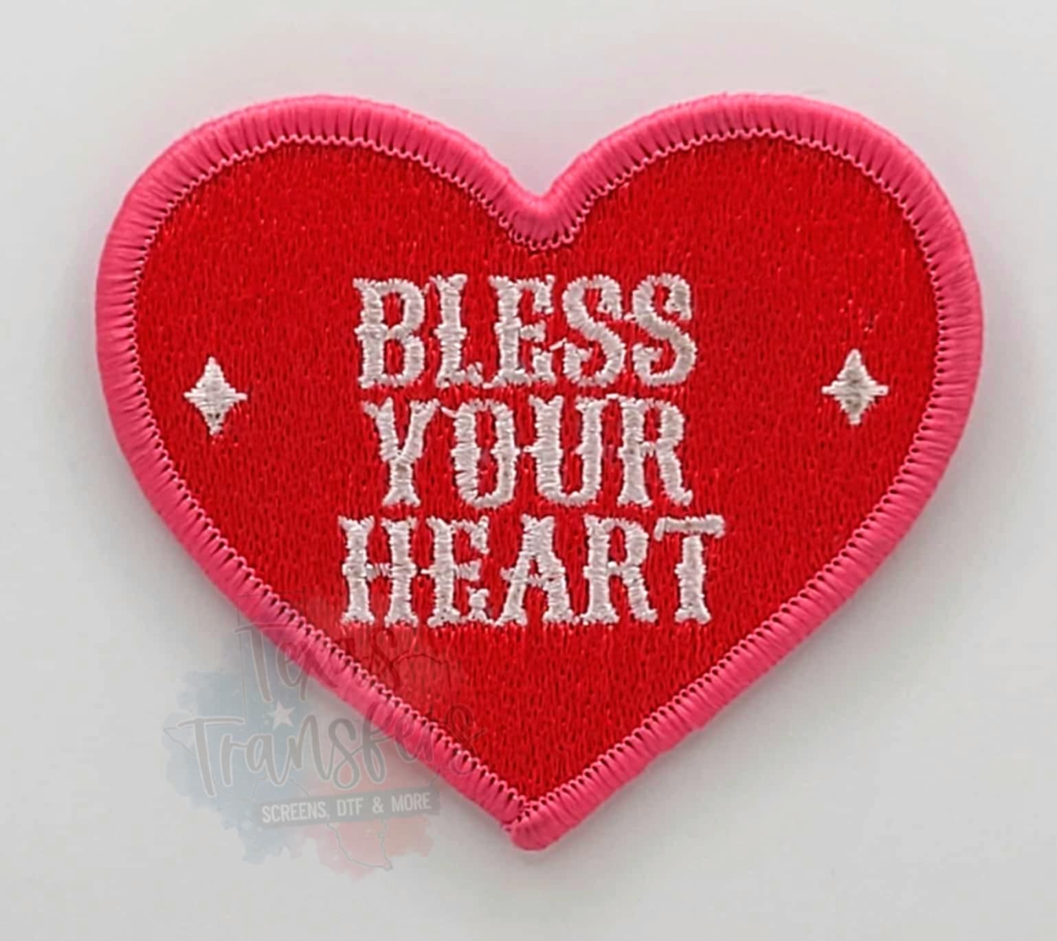 Bless Your Heart Iron-On Patch - Texas Transfers and Designs