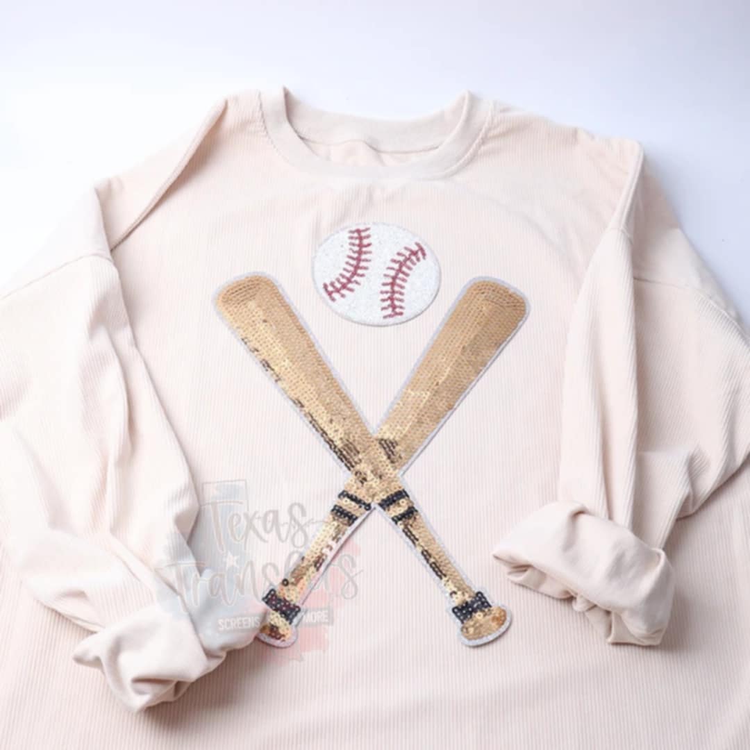 Bats w/ Ball Set XL Iron-On Patch - Texas Transfers and Designs