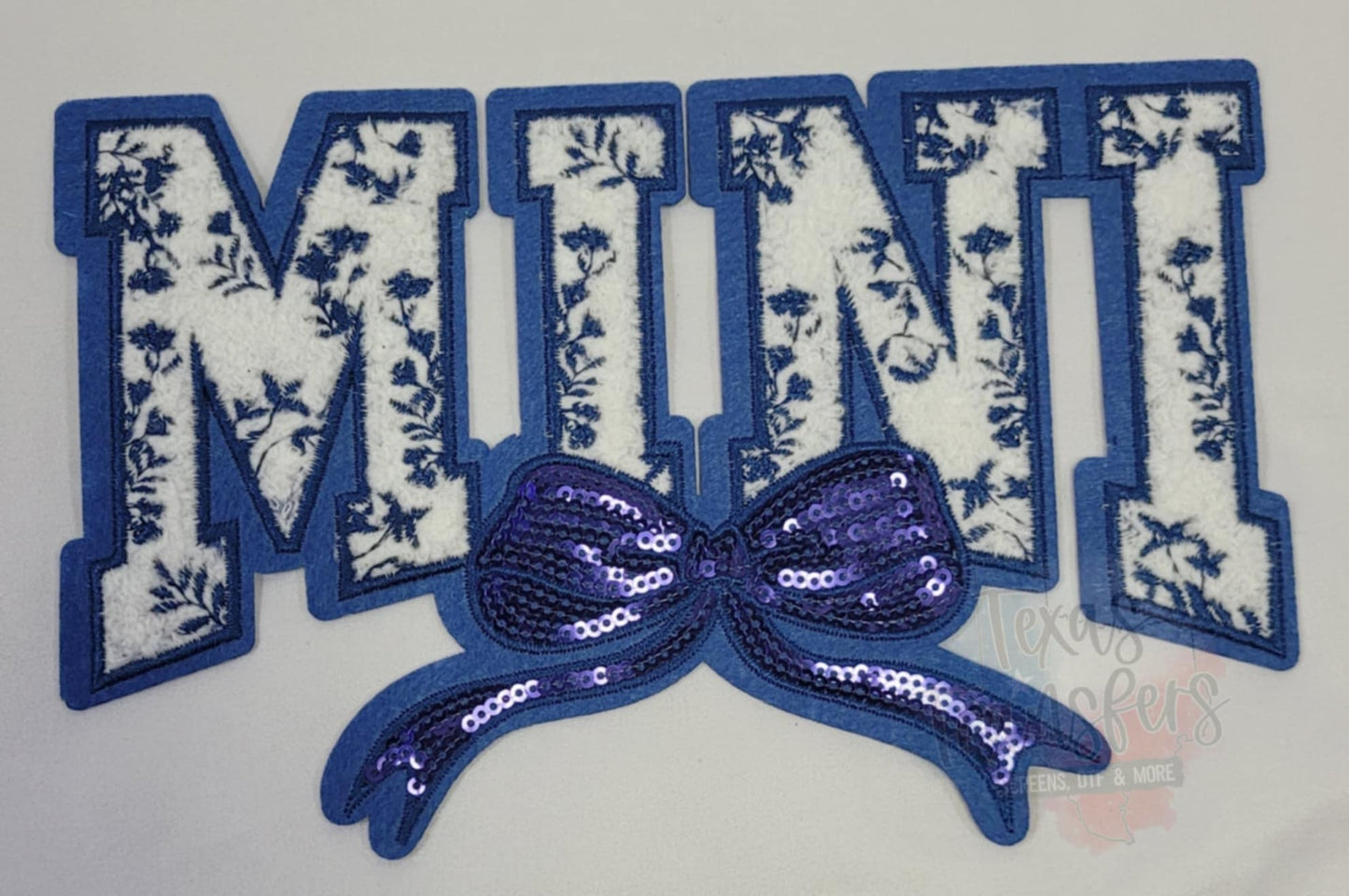 Mini Floral Navy Iron-On Patch - Texas Transfers and Designs