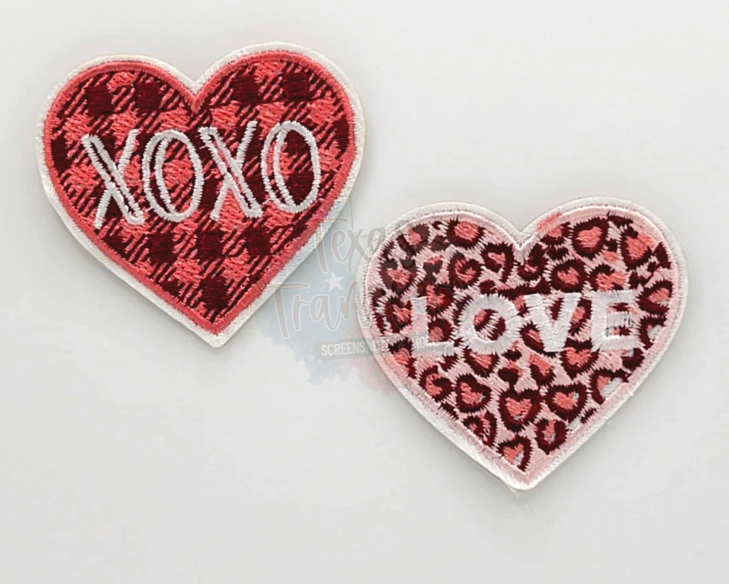 Printed Hearts Iron On Patch Shapes (Multiple Options) - Texas Transfers and Designs