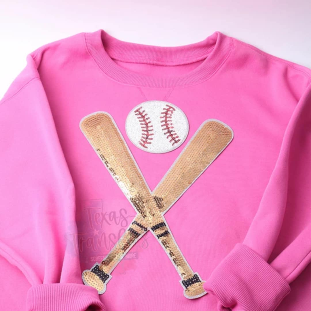 Bats w/ Ball Set XL Iron-On Patch - Texas Transfers and Designs