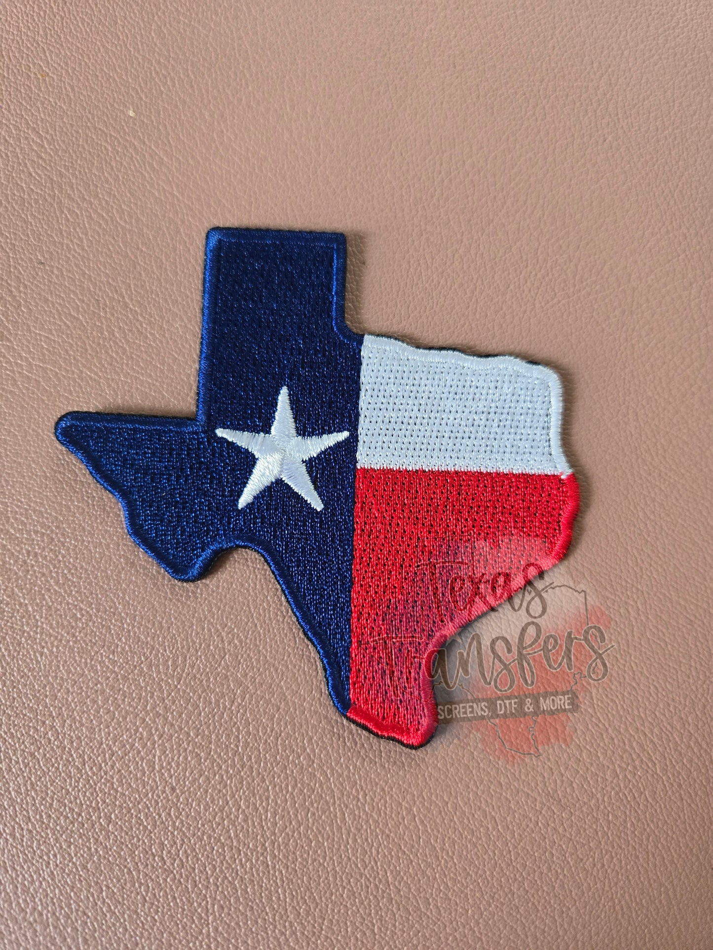 Texas Shape Flag Iron-On PATCH - Texas Transfers and Designs