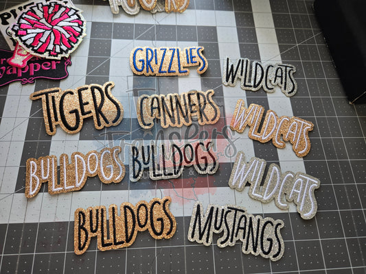 Glitter Mascot Iron-On PATCH (Multiple Options) - Texas Transfers and Designs