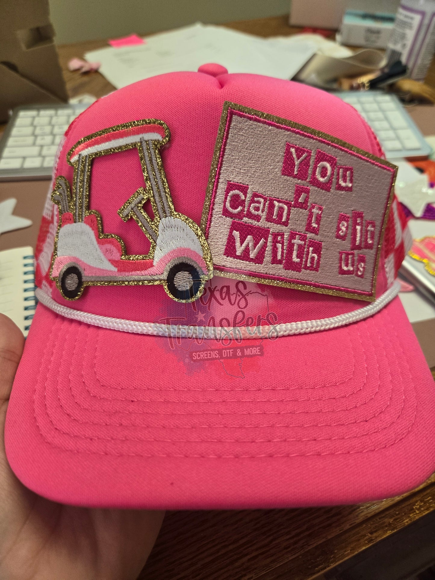 You Can't Sit With Us Iron-On Patch - Texas Transfers and Designs