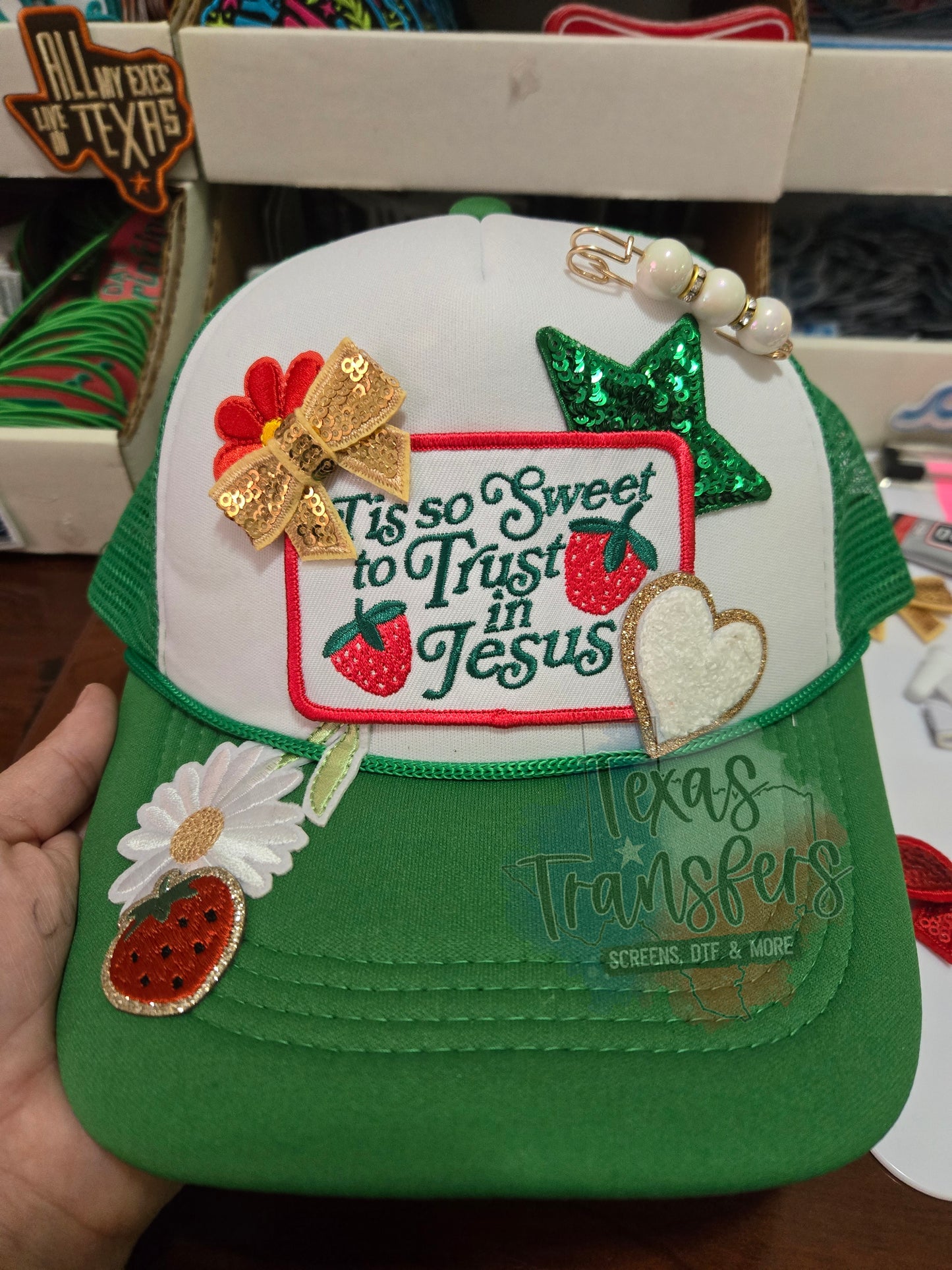 Tis So Sweet to Trust in Jesus Iron-On PATCH - Texas Transfers and Designs