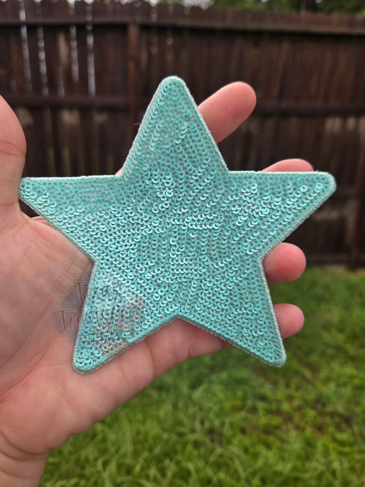 5" Sequin Stars (Embroidered Outline) Iron On Patches - Texas Transfers and Designs