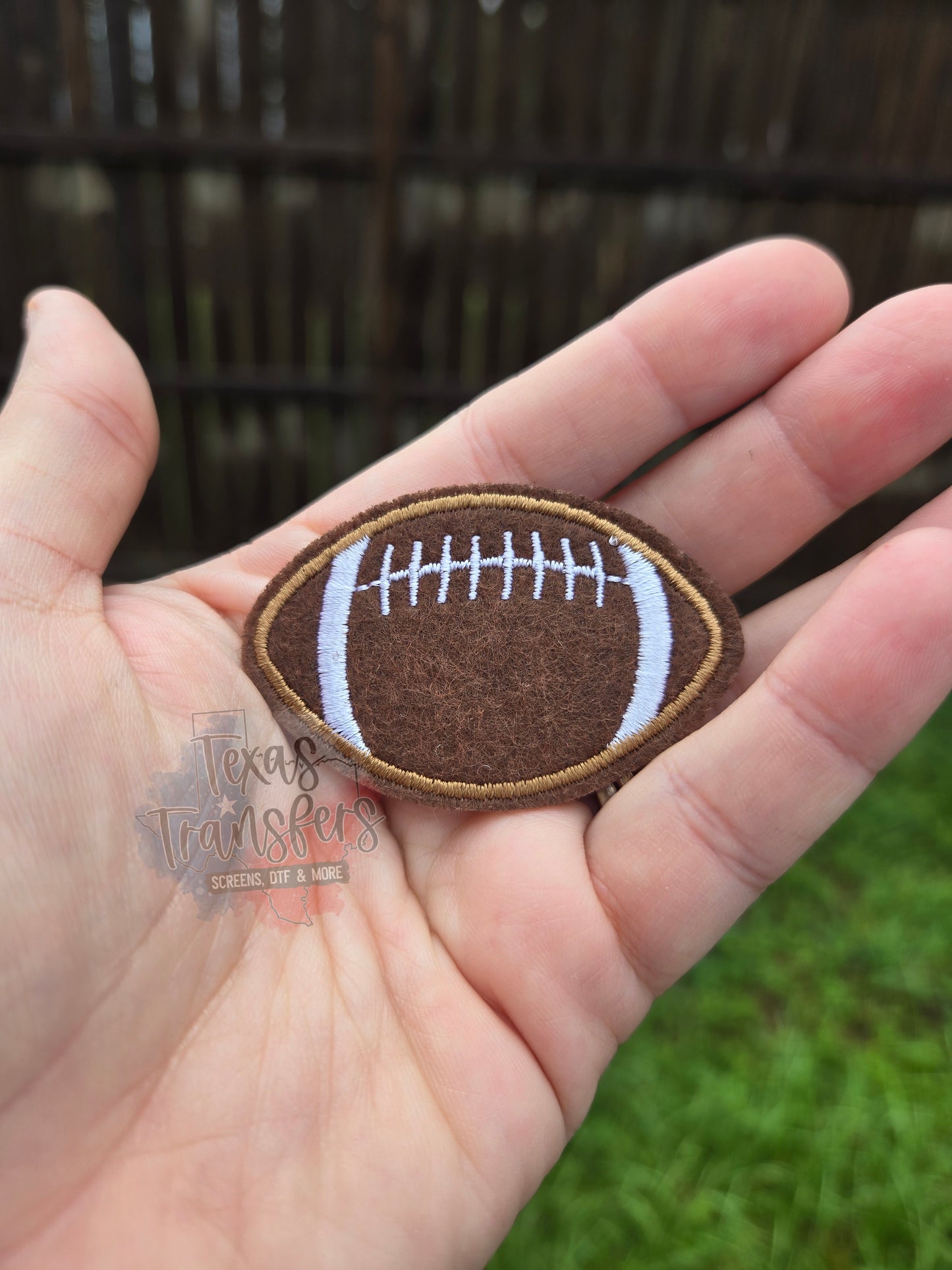 Small Football Iron-On PATCH - Texas Transfers and Designs