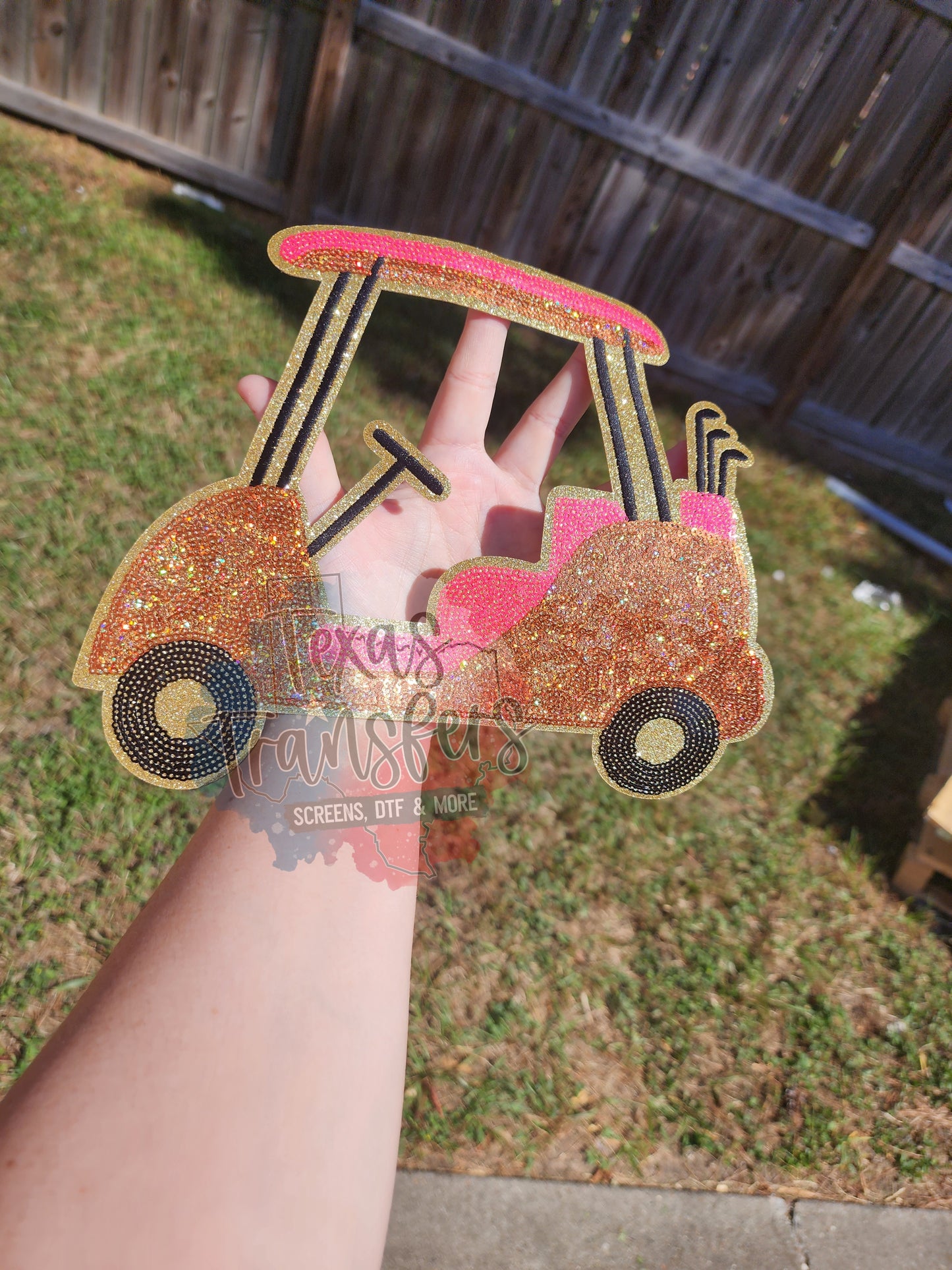 Golf Cart XL Iron-On PATCH - Texas Transfers and Designs