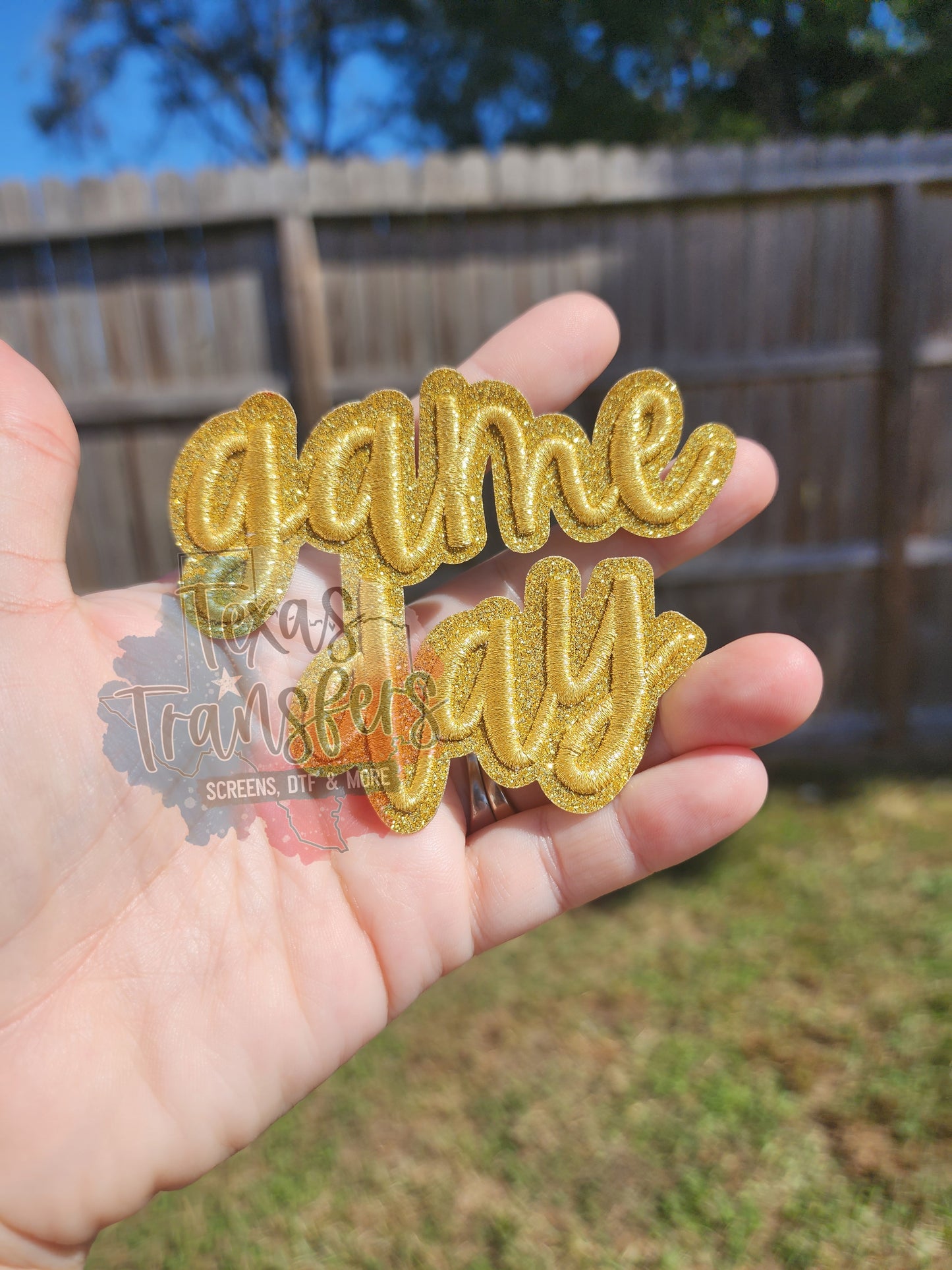 Game Day (Gold) Iron-On PATCH - Texas Transfers and Designs