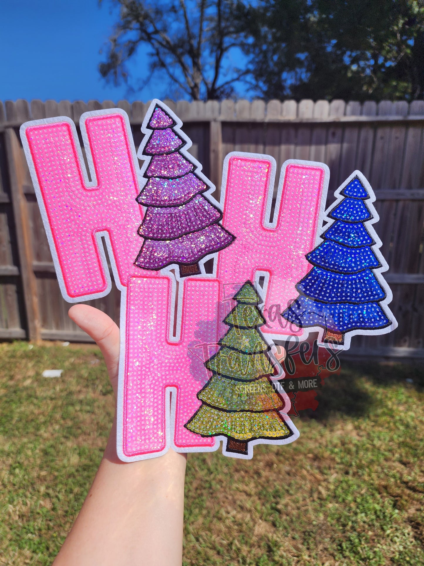 Ho Ho Ho XL Iron-On PATCH - Texas Transfers and Designs