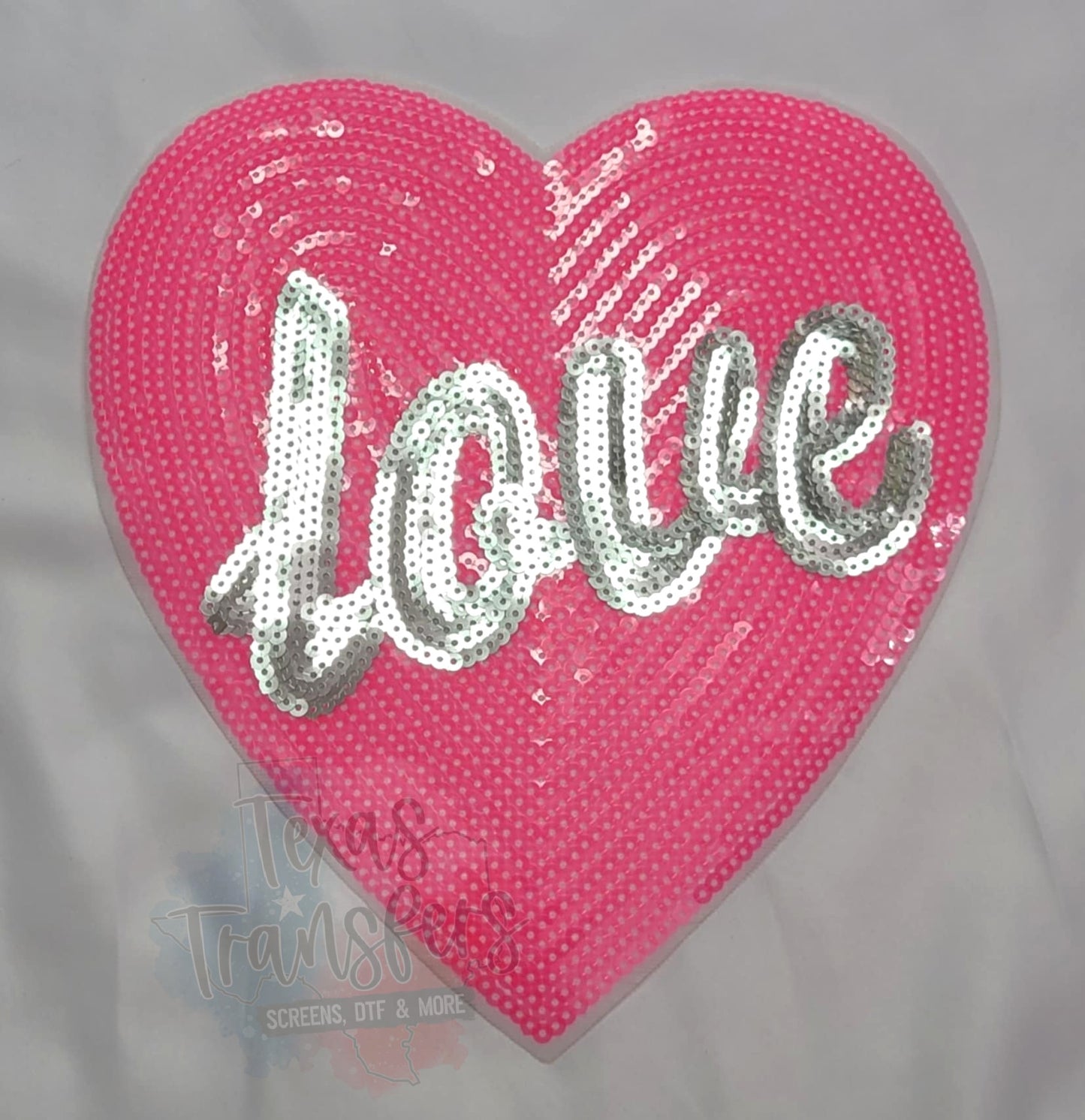 Love Heart XL Iron-On Patch - Texas Transfers and Designs