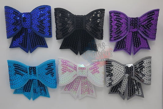 Large Sequin 3D Bow Iron-On PATCH - Texas Transfers and Designs