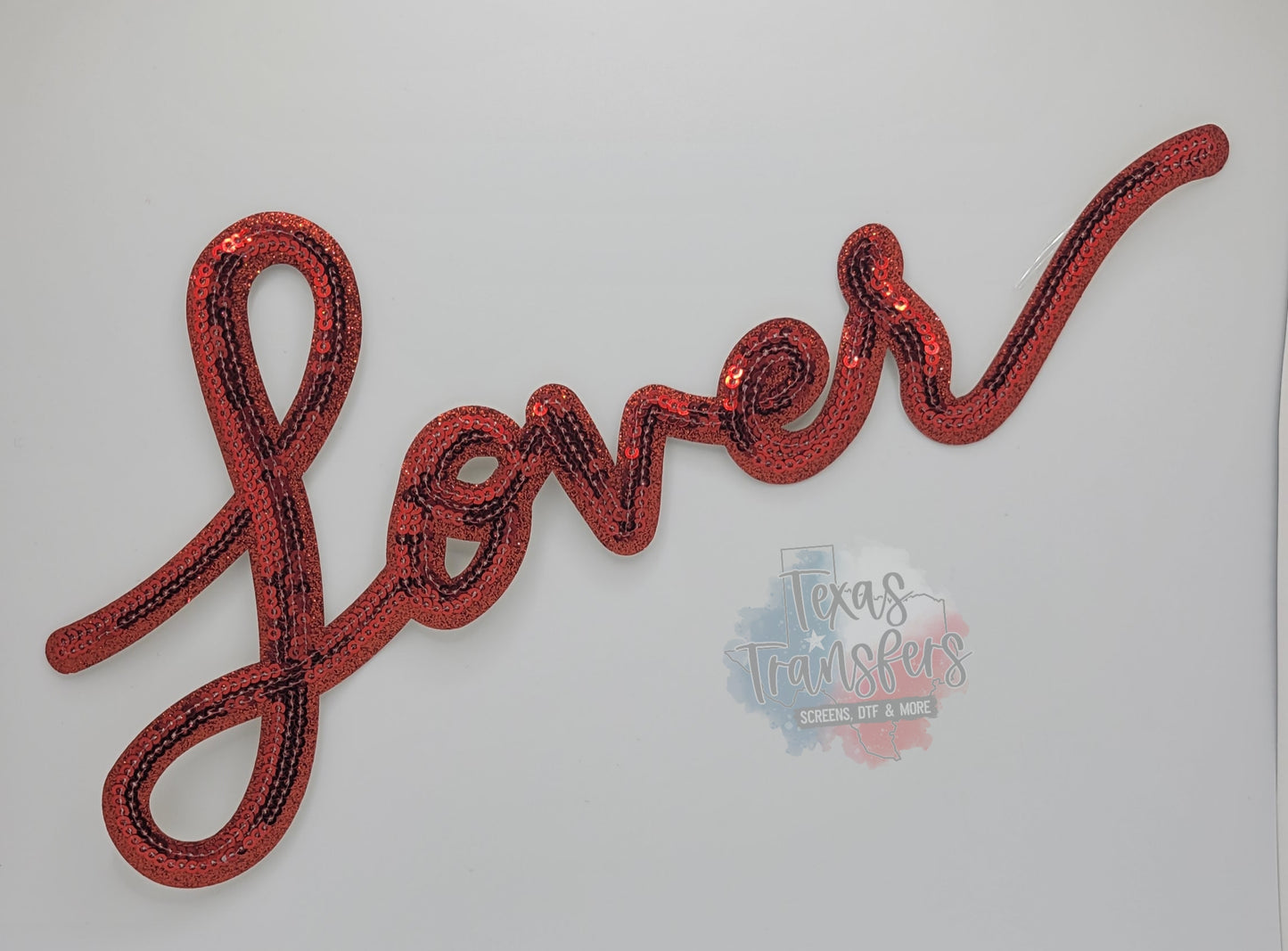 Red Sequin Lover Iron-On Patch - Texas Transfers and Designs