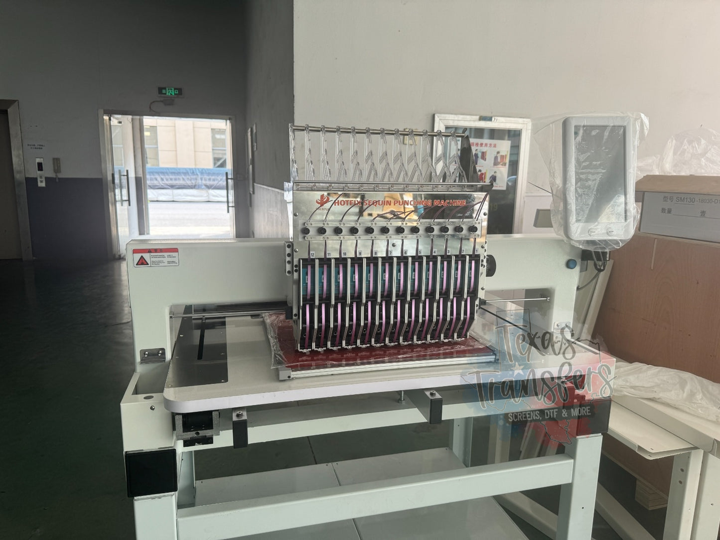 12 Head/Color Spangler Hot Fix Machine - Texas Transfers and Designs