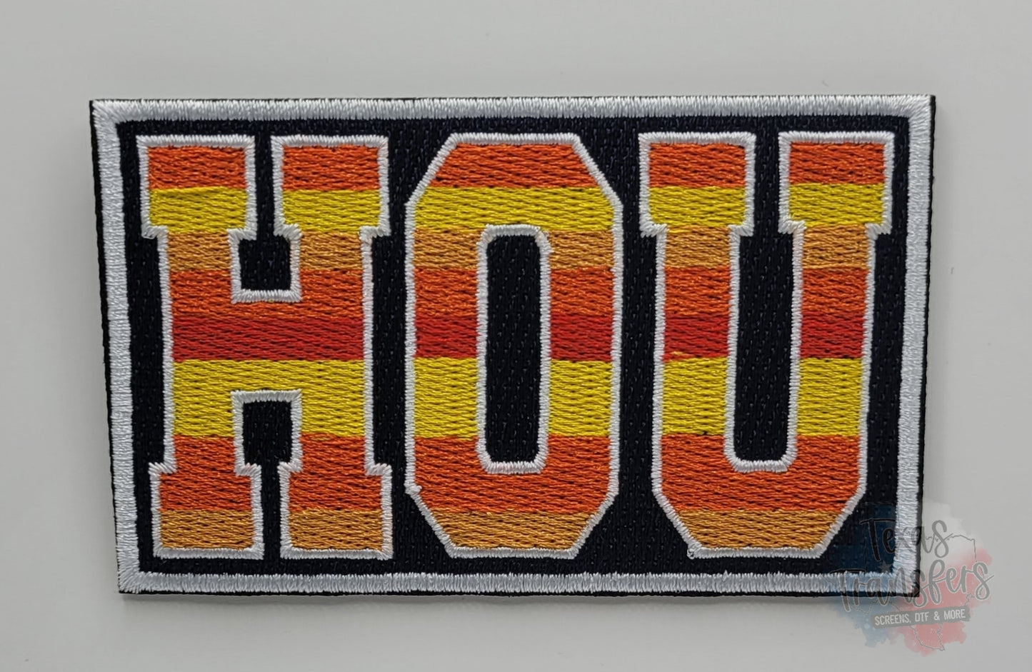 HOU Stripe Iron-On Patch - Texas Transfers and Designs