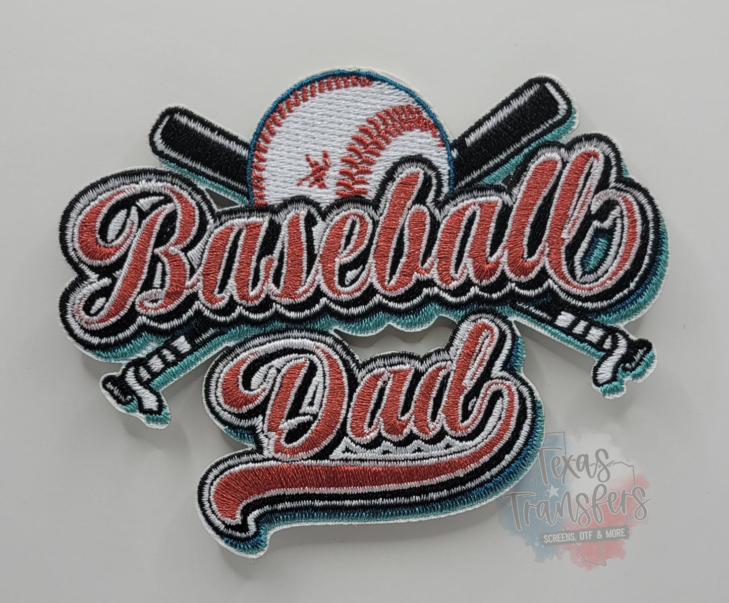 Baseball Dad Iron-On Patch - Texas Transfers and Designs