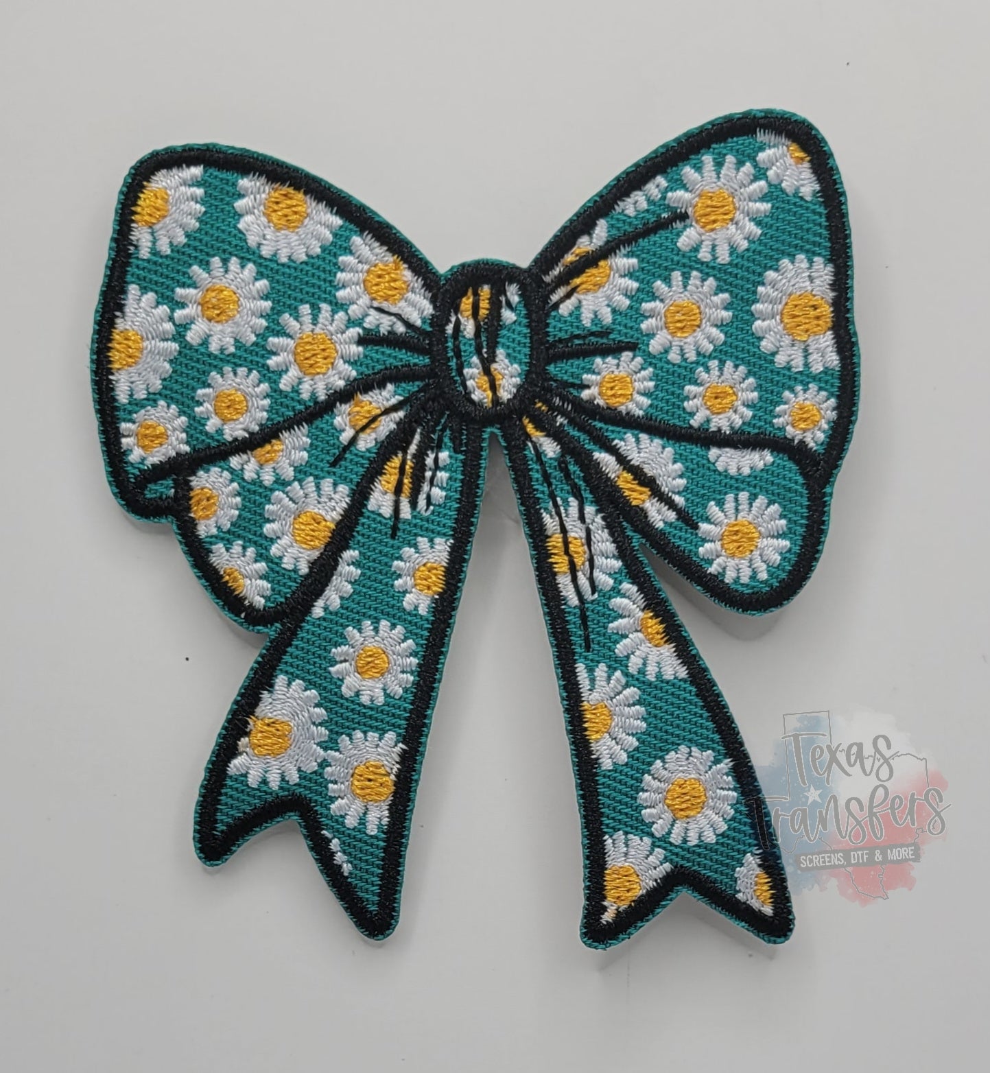 Daisy Bow Iron-On PATCH - Texas Transfers and Designs
