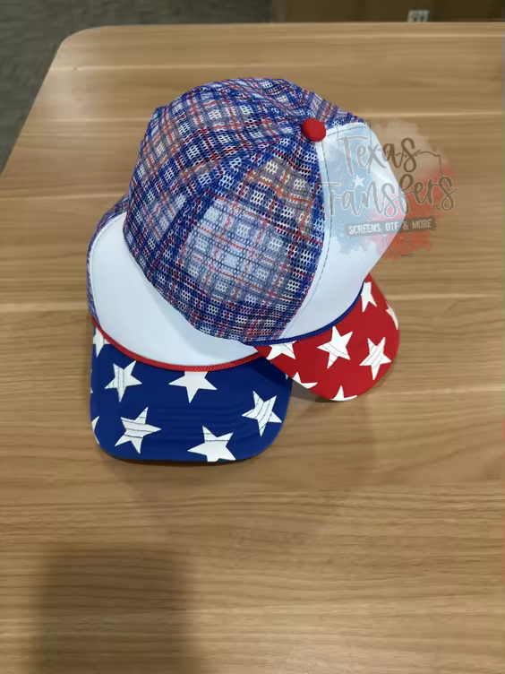 RESTOCK Arriving 5/16 Star/Plaid Trucker Hat - Texas Transfers and Designs
