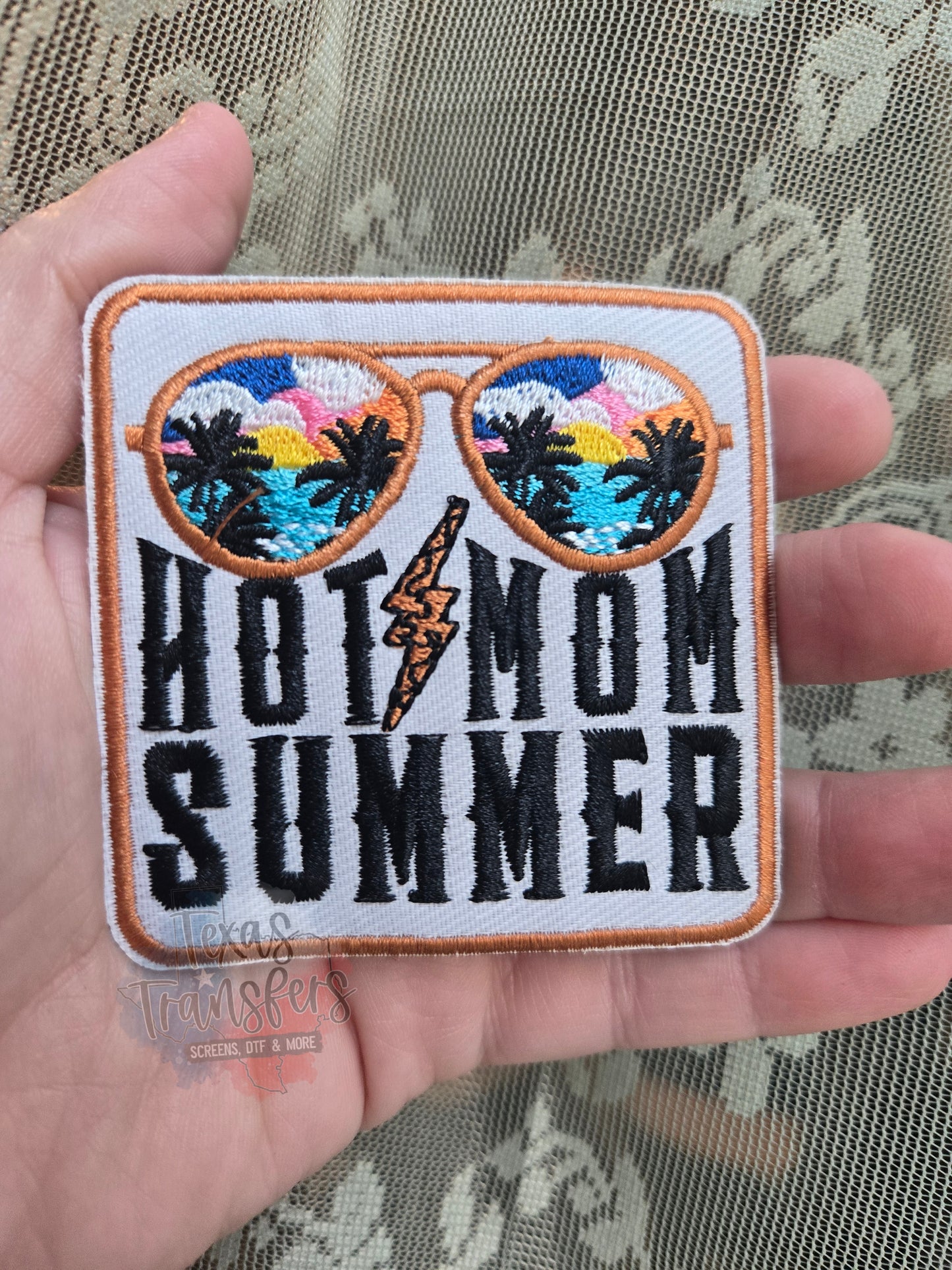 Hot Mom Summer Iron-On Patch - Texas Transfers and Designs