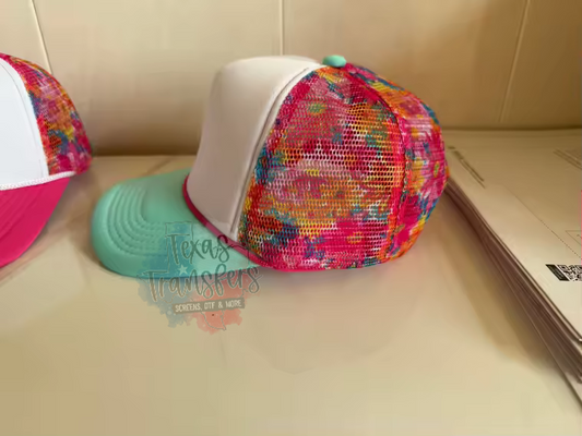 PRE-ORDER Arriving 5/9 Mint Floral Mesh Trucker Hat - Texas Transfers and Designs