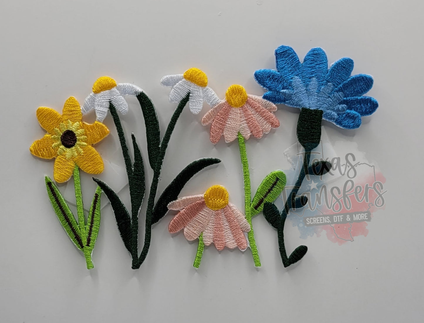Flower Pocket Iron-On PATCH - Texas Transfers and Designs