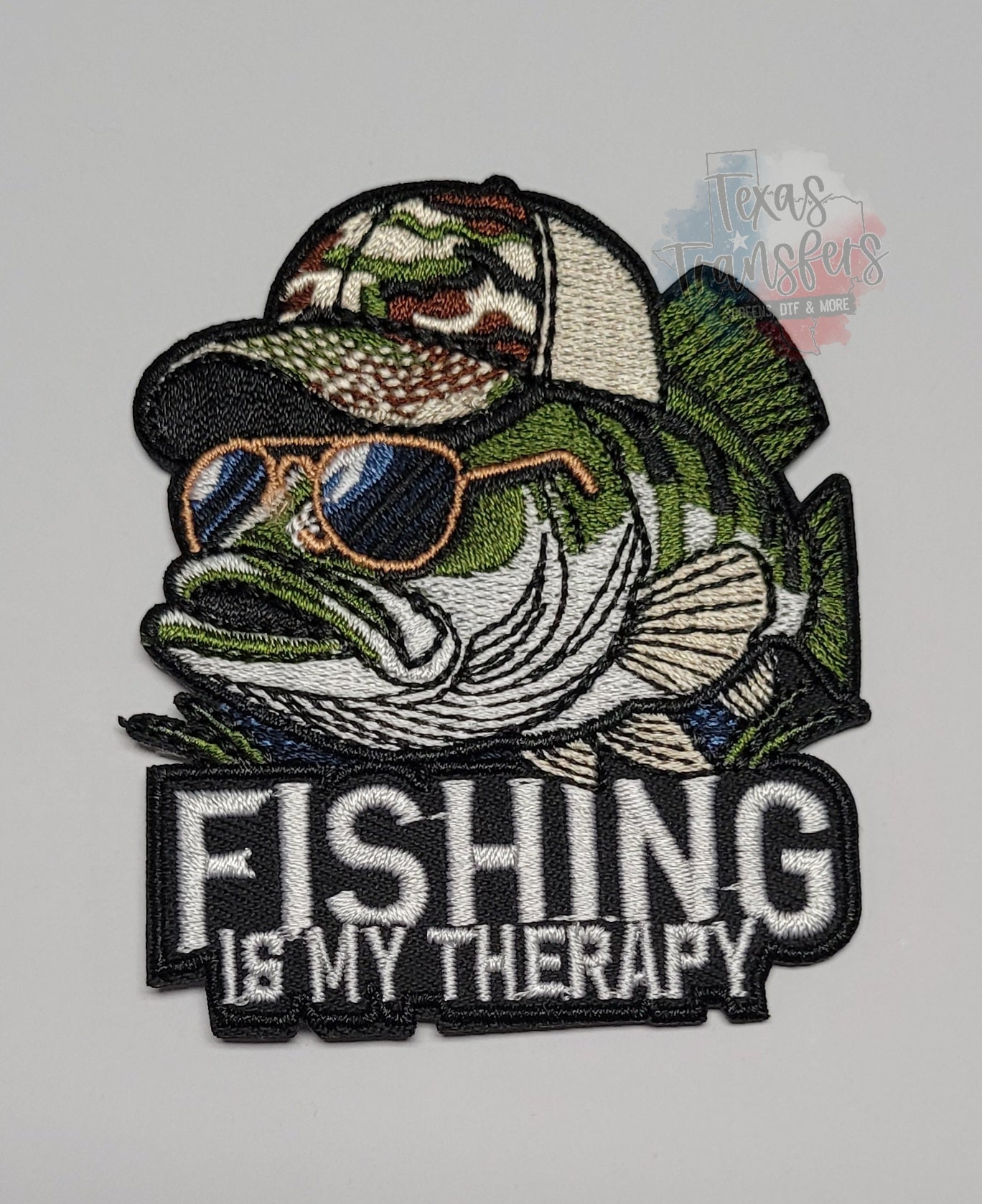 Fishing Is My Therapy Iron-On PATCH - Texas Transfers and Designs