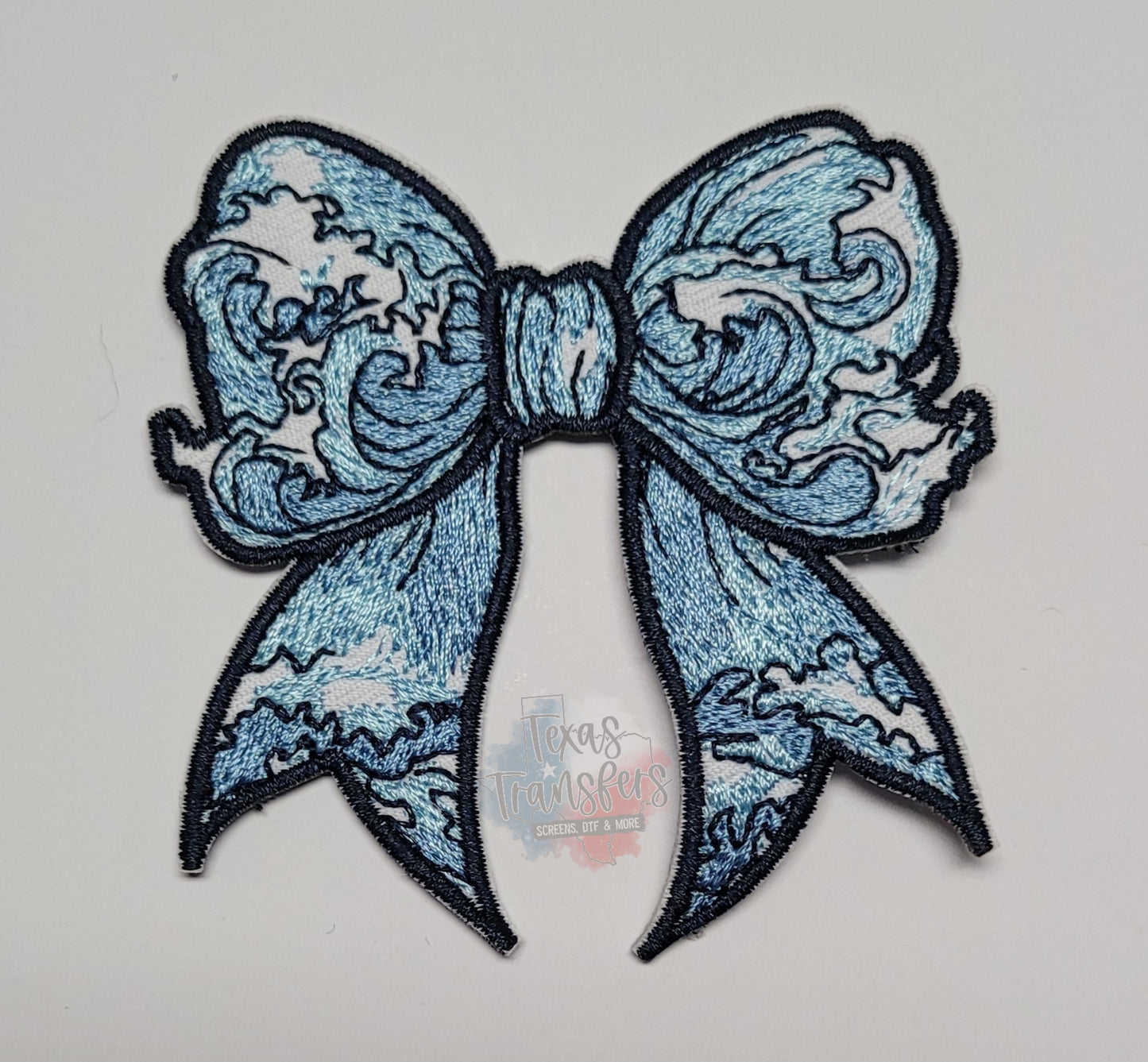 Wave Bow Iron-On PATCH - Texas Transfers and Designs