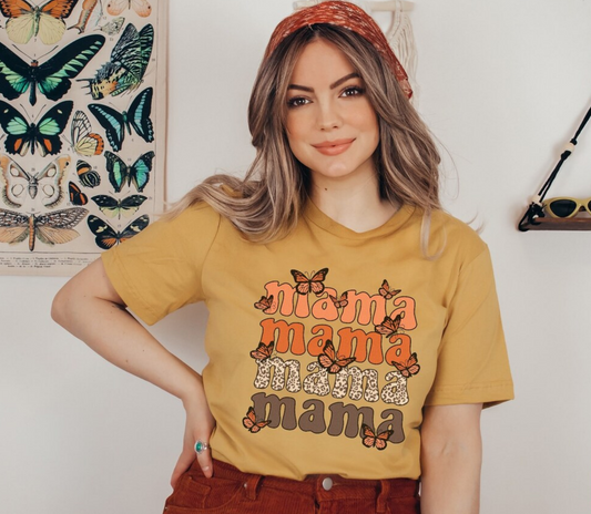 Mama Mama Mama Butterfly DTF - Texas Transfers and Designs