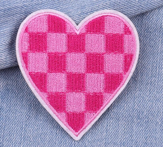 RESTOCK Arriving 5/31 Pink Checker Heart Iron-On PATCH