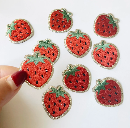 Small Strawberry Iron-On PATCH