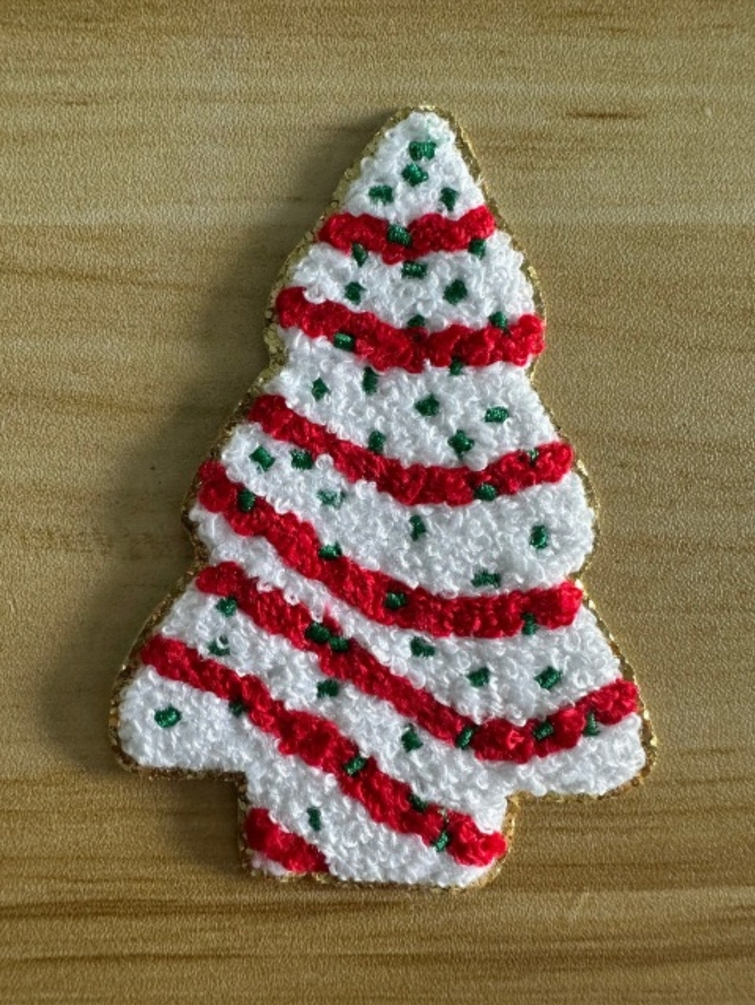 Christmas Tree Cake Chenille Patch - Texas Transfers and Designs