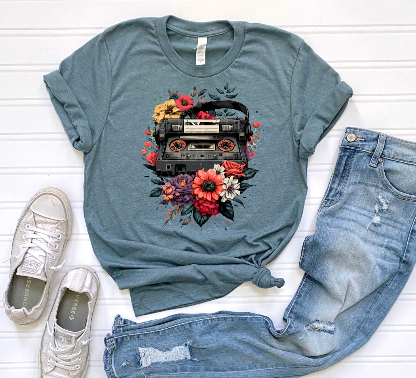 Floral Walkman Cassette DTF - Texas Transfers and Designs