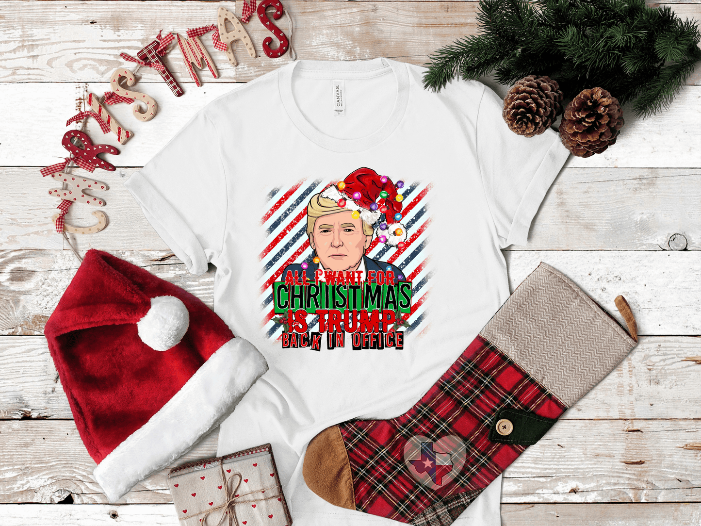 All I Want For Christmas is Trump DTF - Texas Transfers and Designs