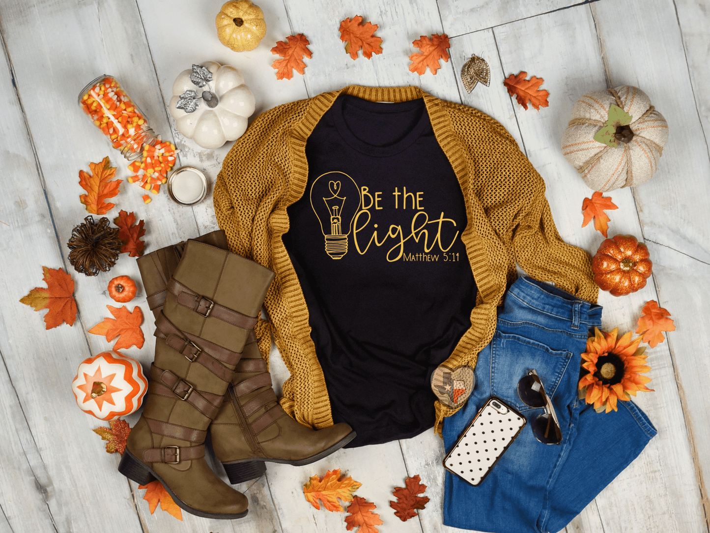 Be The Light (Yellow Gold) DTF - Texas Transfers and Designs