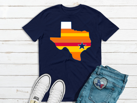 Texas Shape Retro Houston DTF - Texas Transfers and Designs