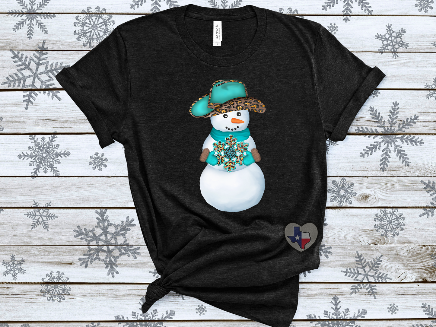 Turquoise Snowman DTF - Texas Transfers and Designs