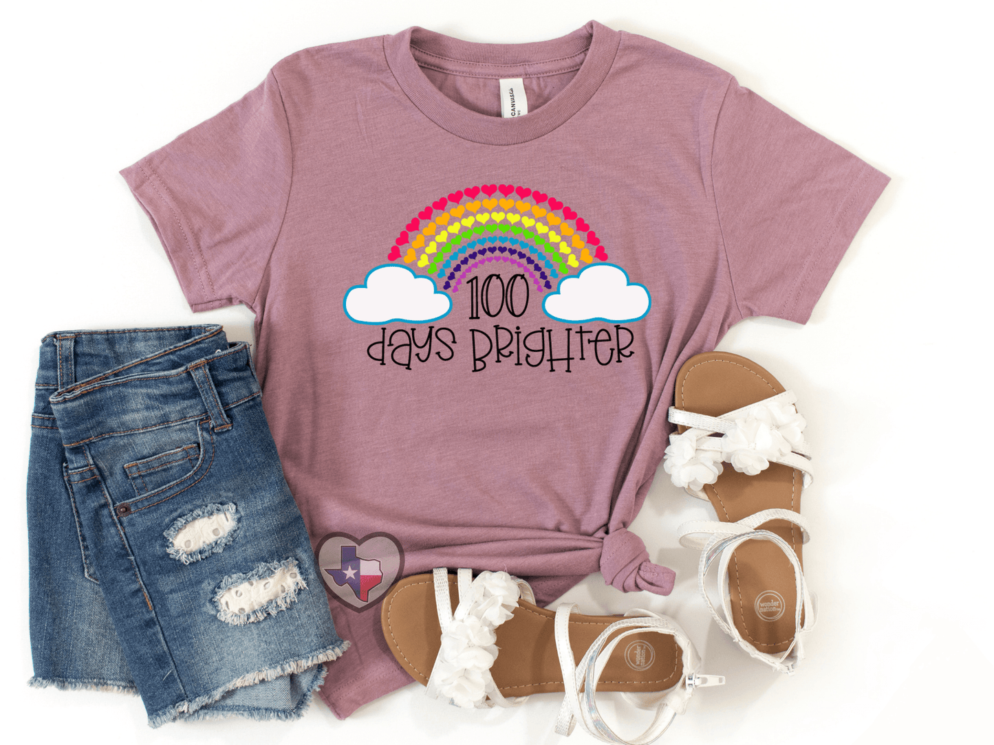100 Days Brighter (Rainbow) DTF - Texas Transfers and Designs