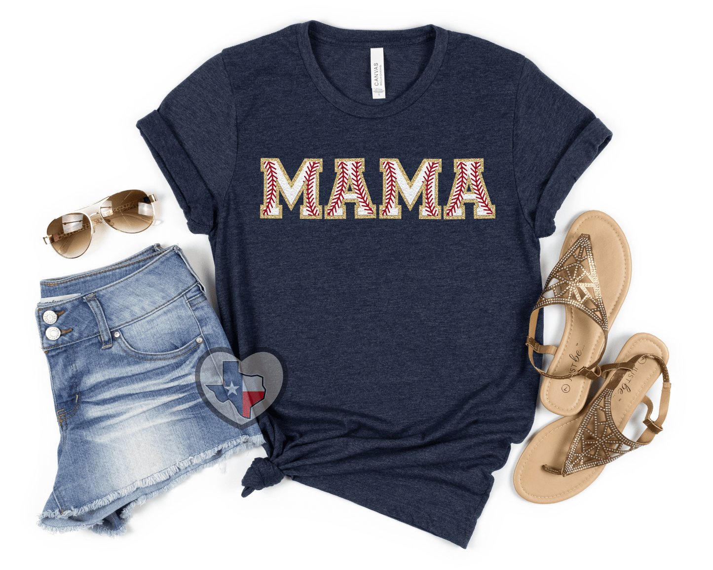 Mama Baseball Faux Chenille DTF - Texas Transfers and Designs