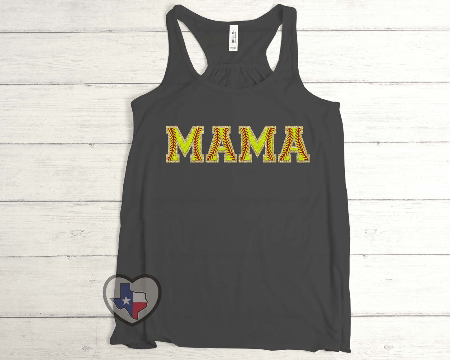 Mama Softball Faux Chenille DTF - Texas Transfers and Designs