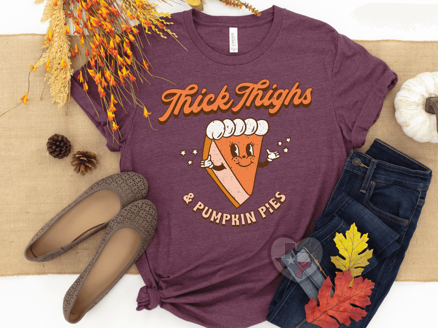 Thick Thighs/Pumpkin Pies DTF - Texas Transfers and Designs