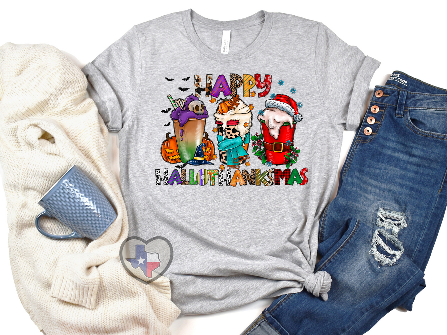 Happy Hallowthanksmas DTF - Texas Transfers and Designs