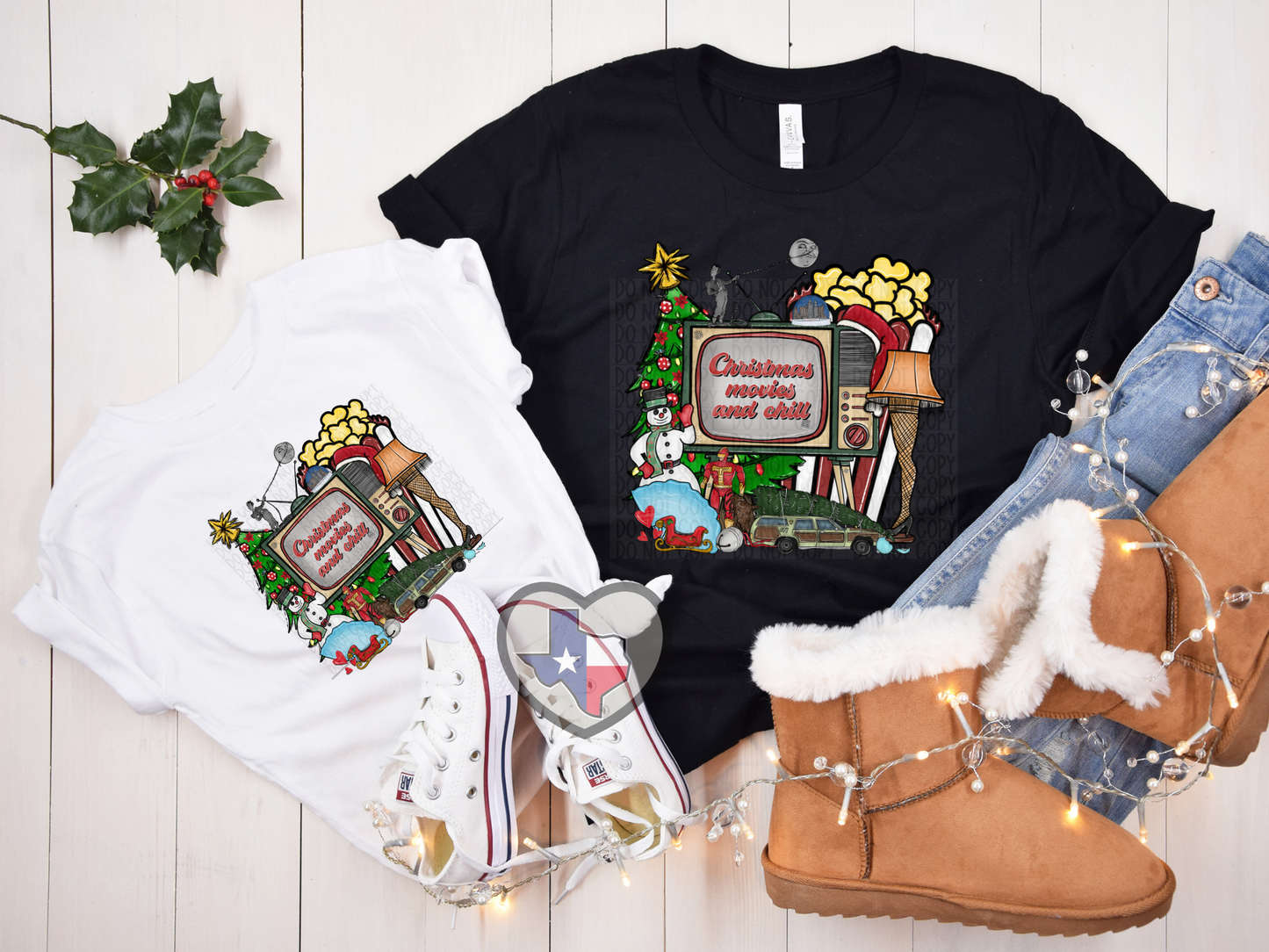 Christmas Movies and Chill DTF - Texas Transfers and Designs