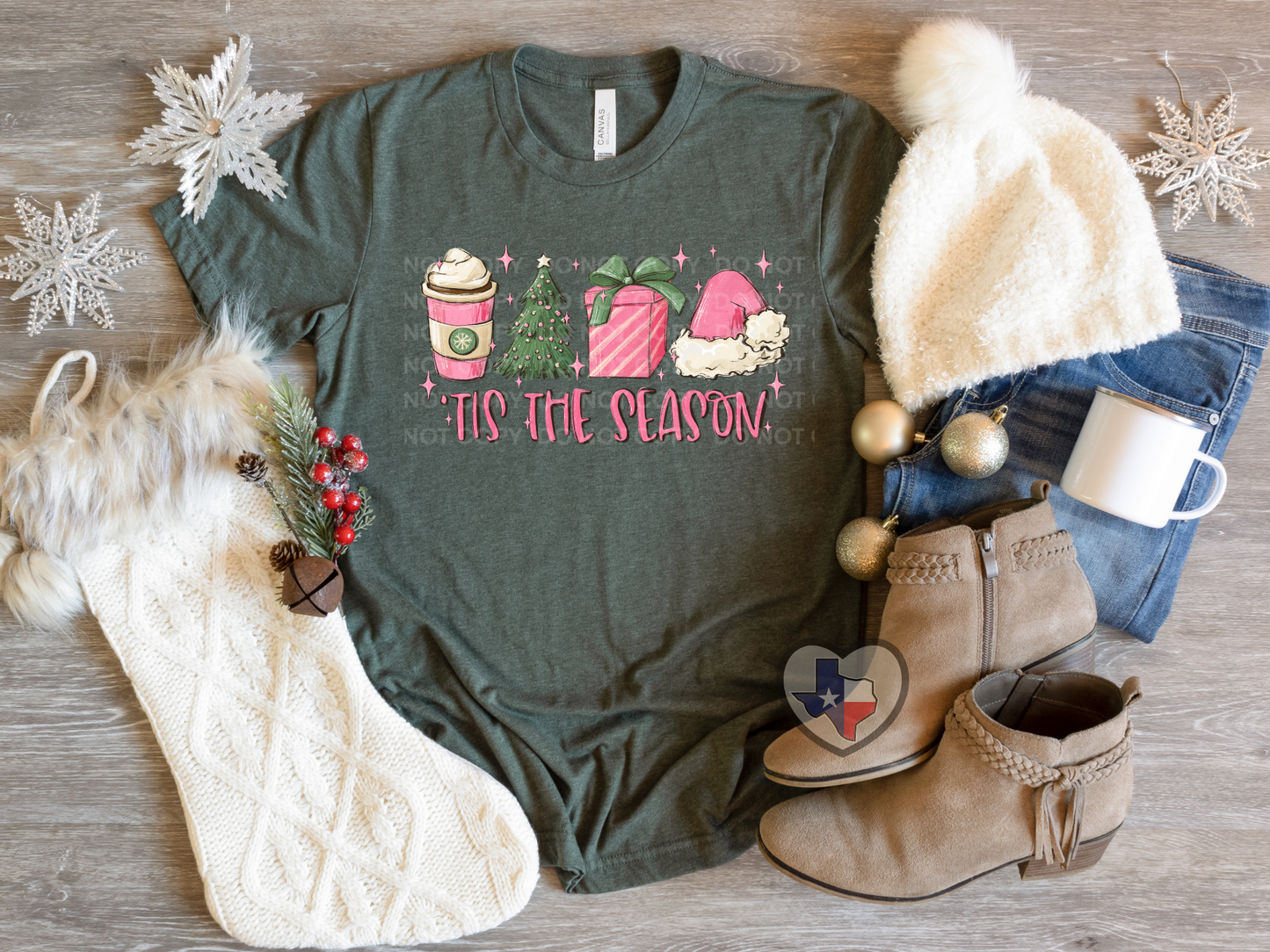 Tis the Season (Pink) DTF - Texas Transfers and Designs
