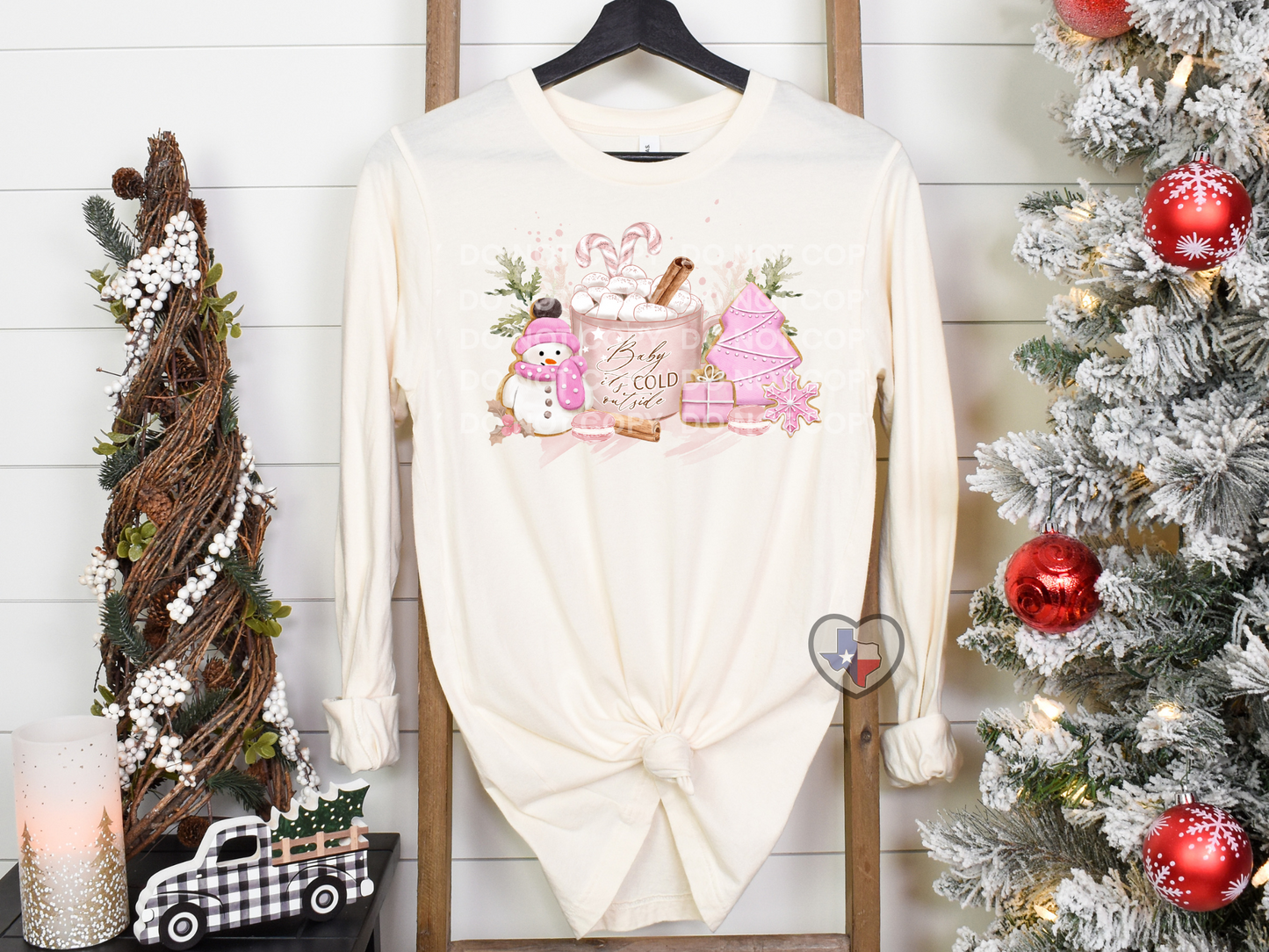 Baby It's Cold Outside Pink DTF - Texas Transfers and Designs