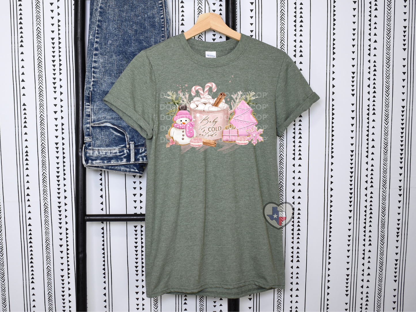 Baby It's Cold Outside Pink DTF - Texas Transfers and Designs