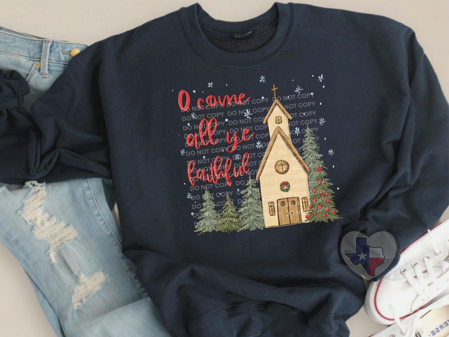 O Come All Ye Faithful DTF - Texas Transfers and Designs