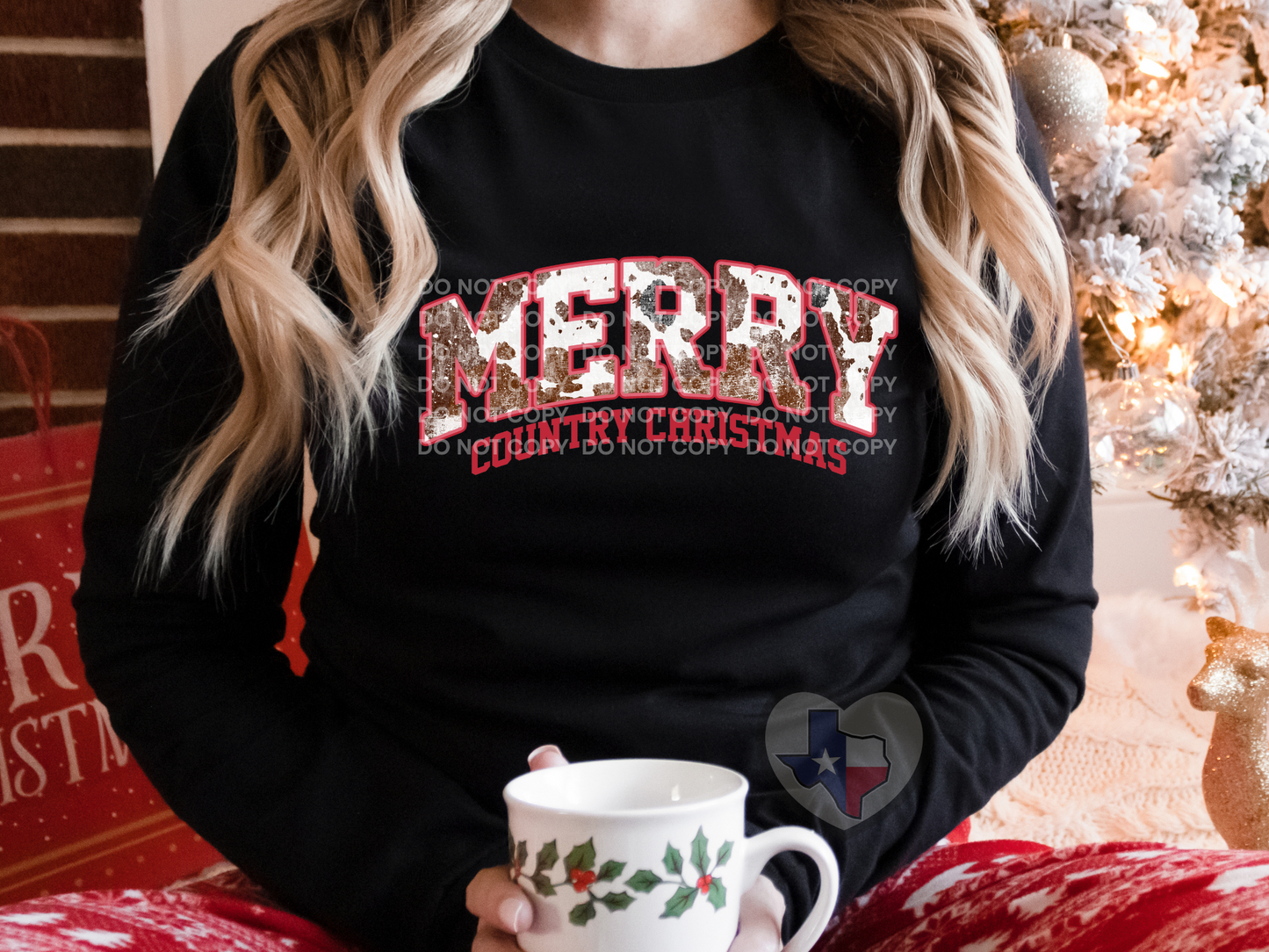 Merry Country Christmas DTF - Texas Transfers and Designs